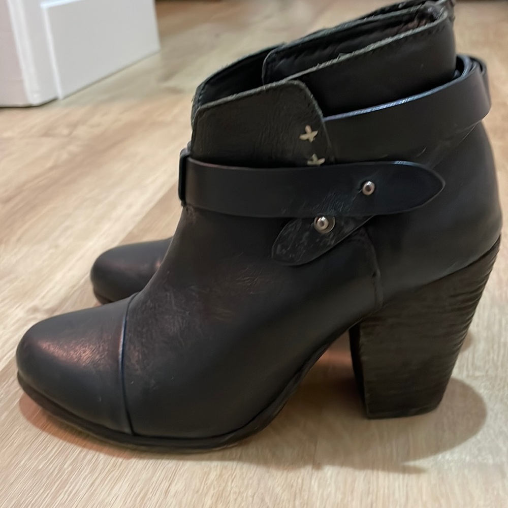 Rag & Bone Womens Harrow Leather Ankle Boots, Black, Sz 7.5